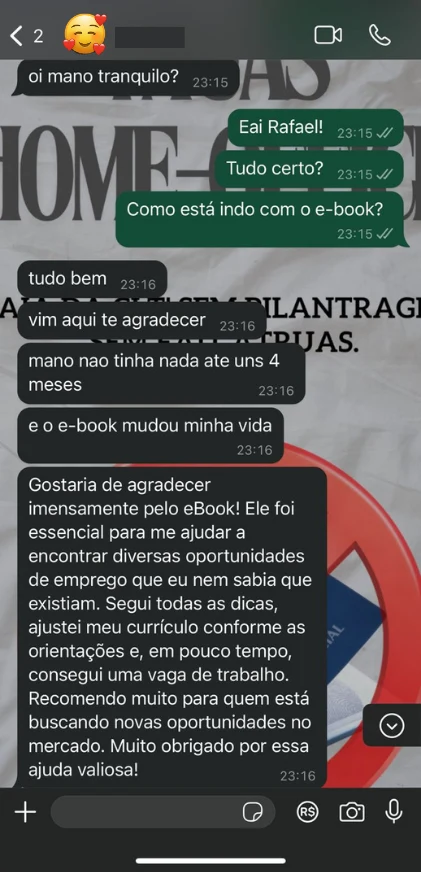 Conversa de WhatsApp: um leitor conta que encontrou sites e estratégias que não conhecia.