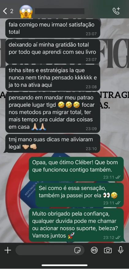 Conversa de WhatsApp: uma leitora conta o que mudou depois de aplicar o material.